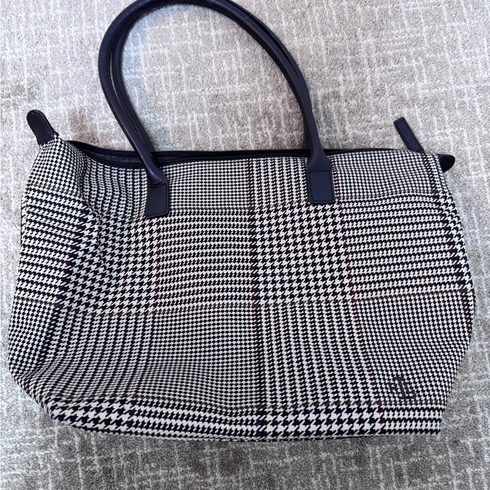 Ralph Lauren Black and White Checkered Tote